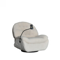 ROMEO 1S BOUCLE BEIGE SWIVEL RECLINER