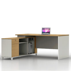 TAD T2-DG1616 WHITE L-TYPE OFFICE TABLE