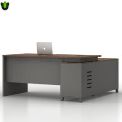 Alternative view of TAD T2-DG1616 GRAY L-TYPE OFFICE TABLE