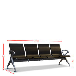 Alternative view of TAD PU-B4016 BLACK AIRPORT CHAIR