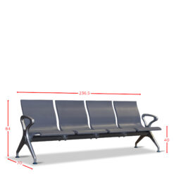Alternative view of TAD PU-B4016 GRAY AIRPORT CHAIR