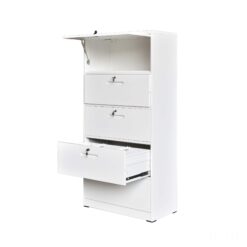 Alternative view of TAI-187 WHITE METAL 5 DRAWER FILING CABINET
