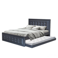 MORANT PU DARK GRAY QUEEN BEDFRAME