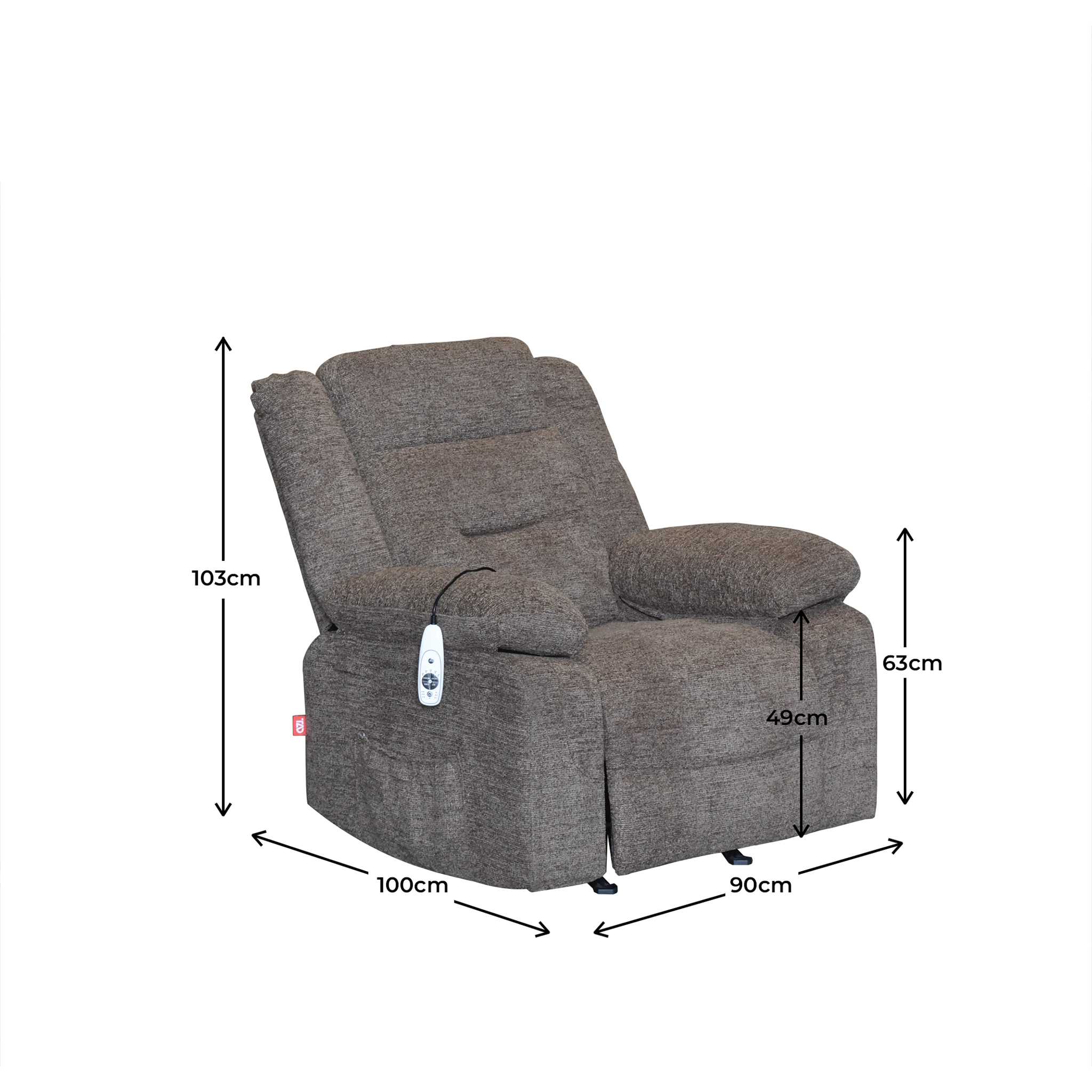 VOMERO 1S BROWN MASSAGE RECLINER - Image 8
