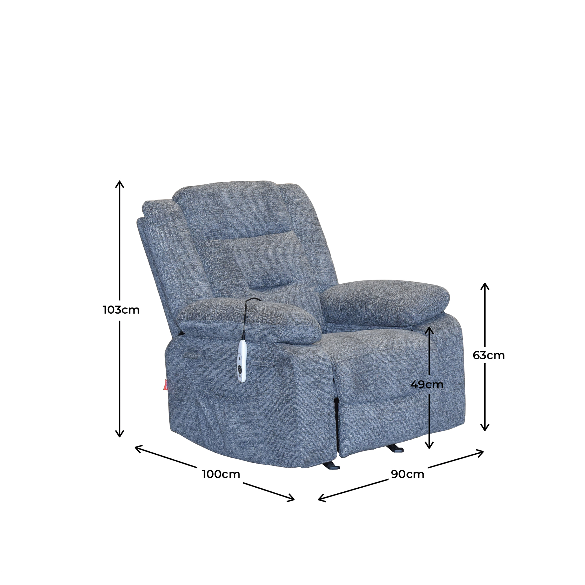 VOMERO 1S GRAY MASSAGE RECLINER - Image 8